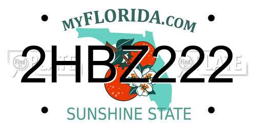 2HBZ222 Florida License Plate