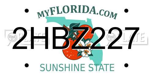 2HBZ227 Florida License Plate