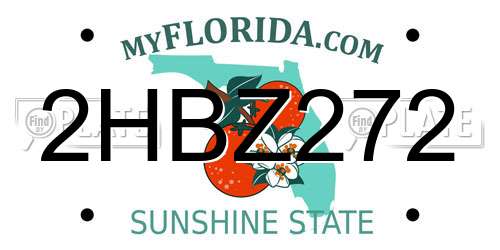 2HBZ272 Florida License Plate