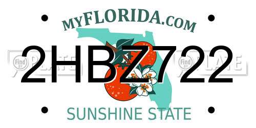 2HBZ722 Florida License Plate