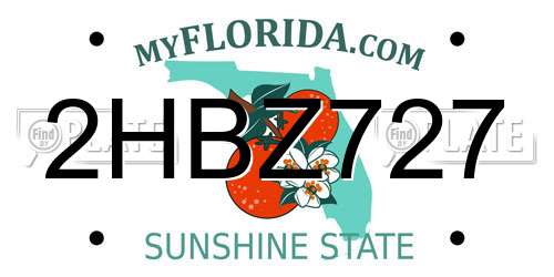 2HBZ727 Florida License Plate