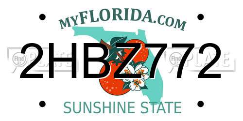 2HBZ772 Florida License Plate