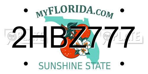 2HBZ777 Florida License Plate