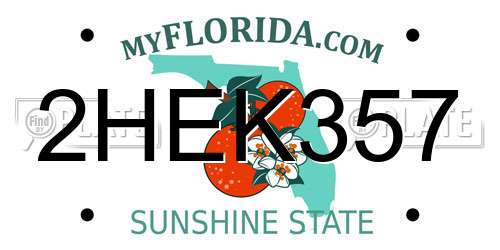 2HEK357 Florida License Plate