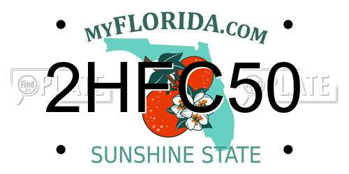2HFC50 Florida License Plate