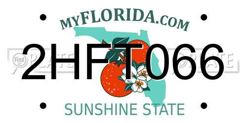 2HFT066 Florida License Plate