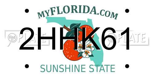 2HHK61 Florida License Plate
