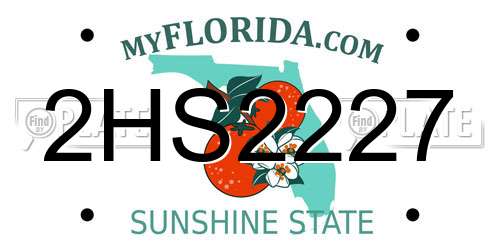 2HS2227 Florida License Plate
