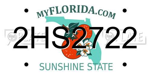 2HS2722 Florida License Plate