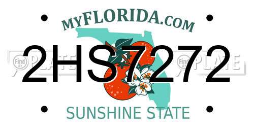 2HS7272 Florida License Plate