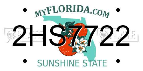 2HS7722 Florida License Plate
