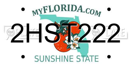 2HST222 Florida License Plate