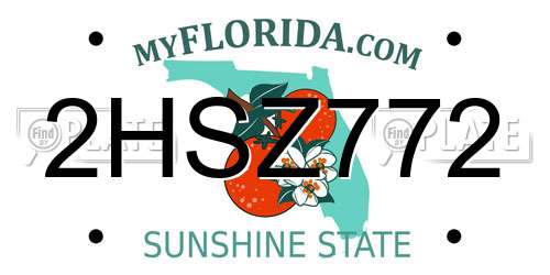 2HSZ772 Florida License Plate
