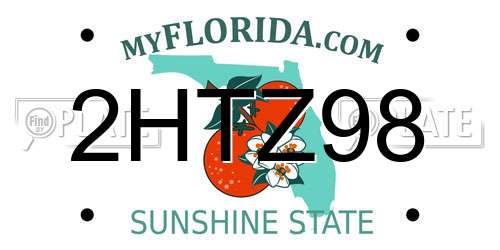 2HTZ98 Florida License Plate