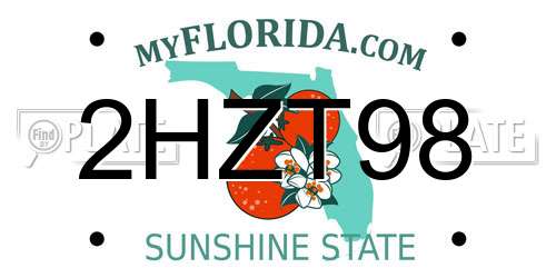 2HZT98 Florida License Plate
