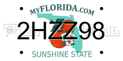 2HZZ98 Florida License Plate