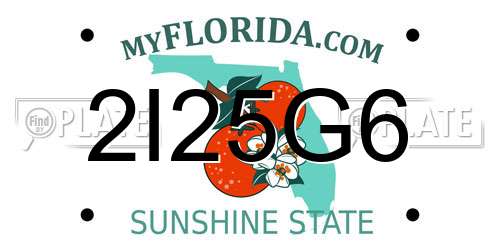 2I25G6 Florida License Plate