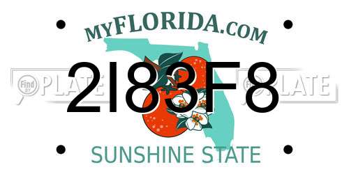 2I83F8 Florida License Plate