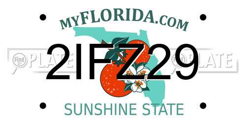 2IFZ29 Florida License Plate