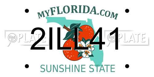 2ILL41 Florida License Plate