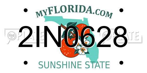 2IN0628 Florida License Plate