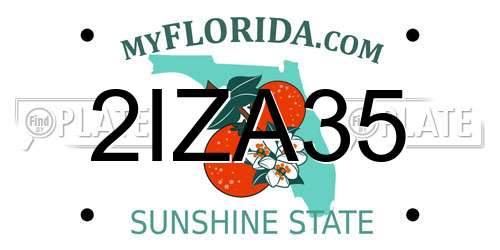 2IZA35 Florida License Plate