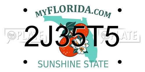 2J35T5 Florida License Plate
