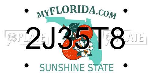2J35T8 Florida License Plate