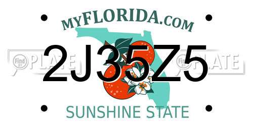 2J35Z5 Florida License Plate