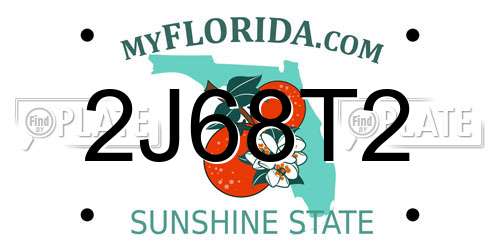 2J68T2 Florida License Plate