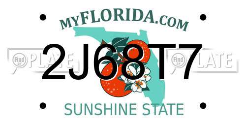 2J68T7 Florida License Plate