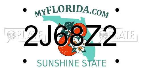 2J68Z2 Florida License Plate