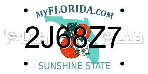 2J68Z7 Florida License Plate