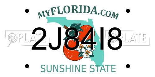 2J84I8 Florida License Plate