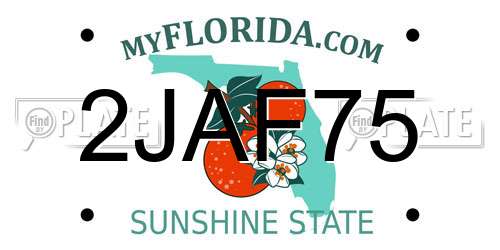 2JAF75 Florida License Plate