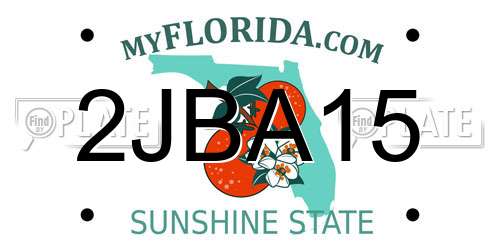 2JBA15 Florida License Plate