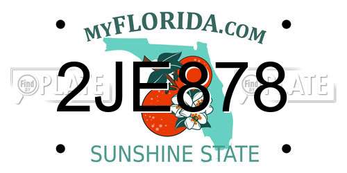 2JE878 Florida License Plate