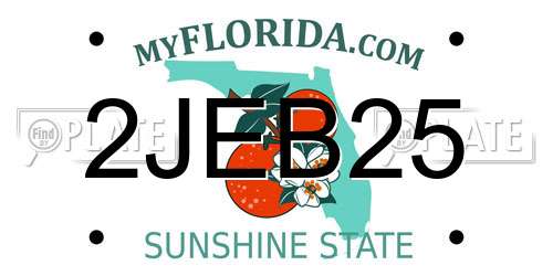 2JEB25 Florida License Plate