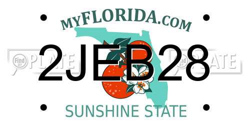 2JEB28 Florida License Plate