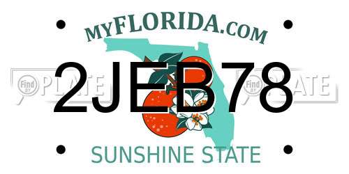 2JEB78 Florida License Plate