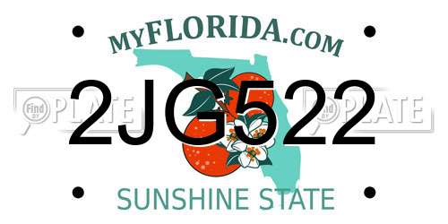 2JG522 Florida License Plate