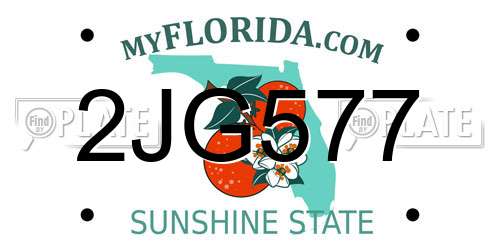 2JG577 Florida License Plate