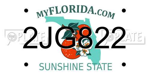 2JG822 Florida License Plate