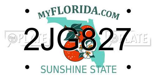 2JG827 Florida License Plate