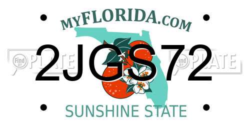 2JGS72 Florida License Plate