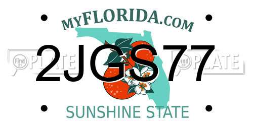2JGS77 Florida License Plate