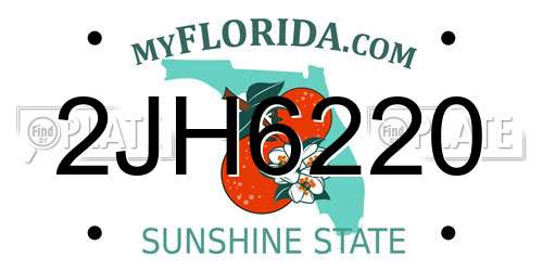 2JH6220 Florida License Plate