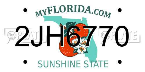 2JH6770 Florida License Plate