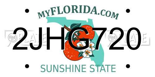 2JHG720 Florida License Plate