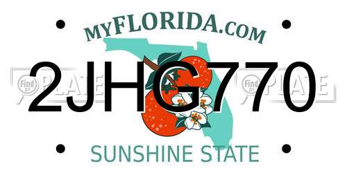 2JHG770 Florida License Plate